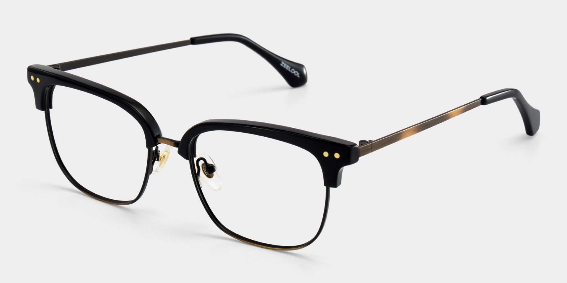 Nathan Black Frame Glasses with Browline Frame Online | ZEELOOL3