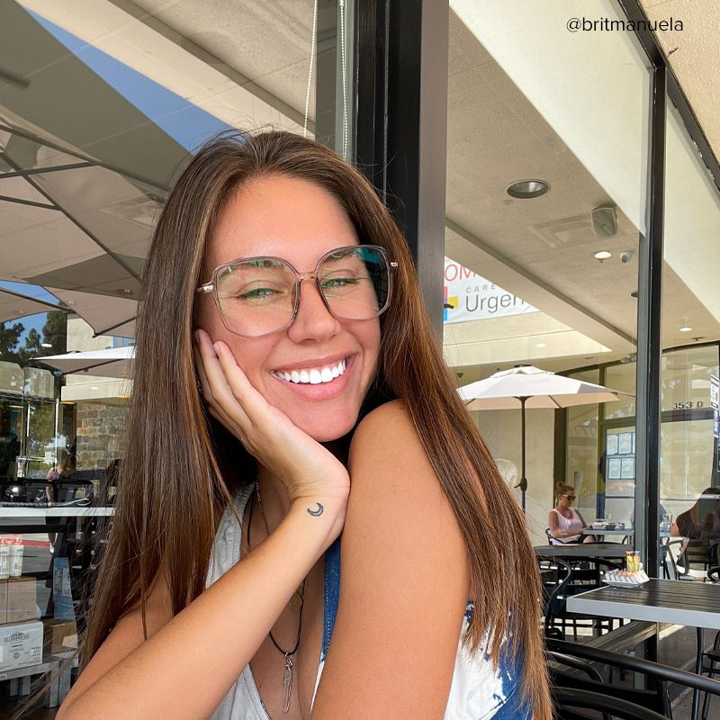 Payton Geometric Beige Frame Glasses | ZEELOOL UK5