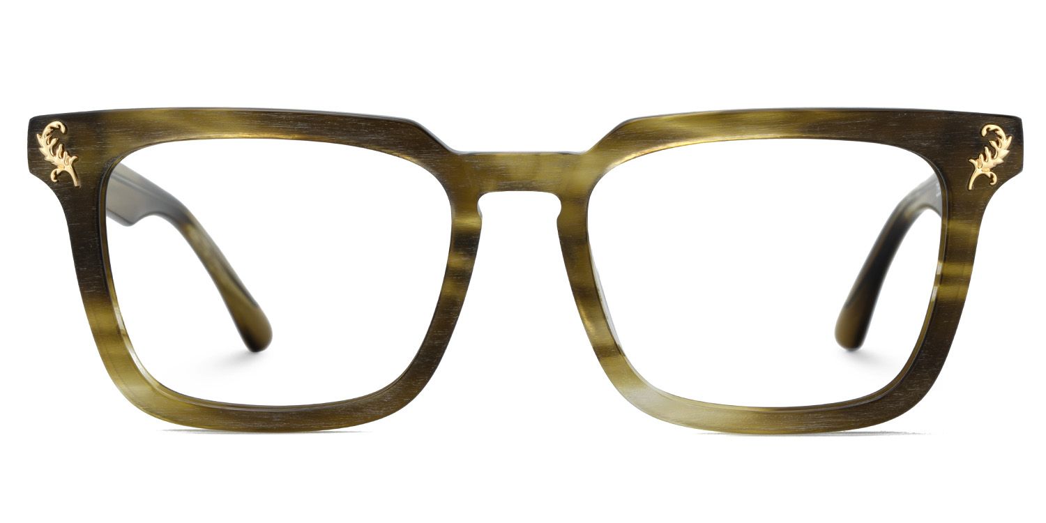 Men's Rectangular Eyeglasses Frames With Brown Color | ZEELOOL UK1