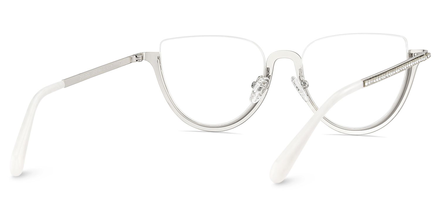 Half Frame Cat Eye Glasses With Shiny Diamonds6