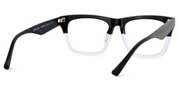 Brookins Rectangle Black Clear Glasses6
