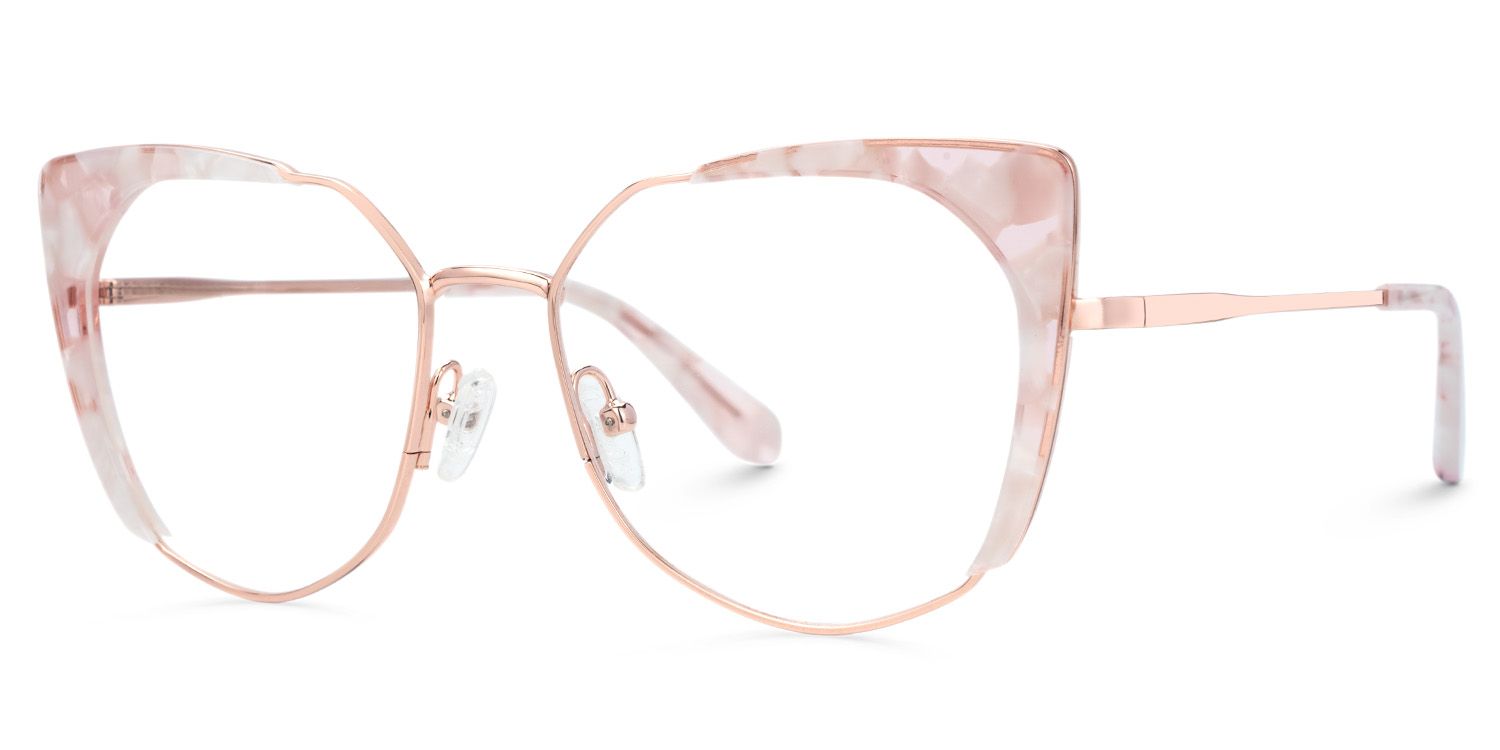Ketty Pink Candlelight Cateye Prescription Glasses | ZEELOOL UK1