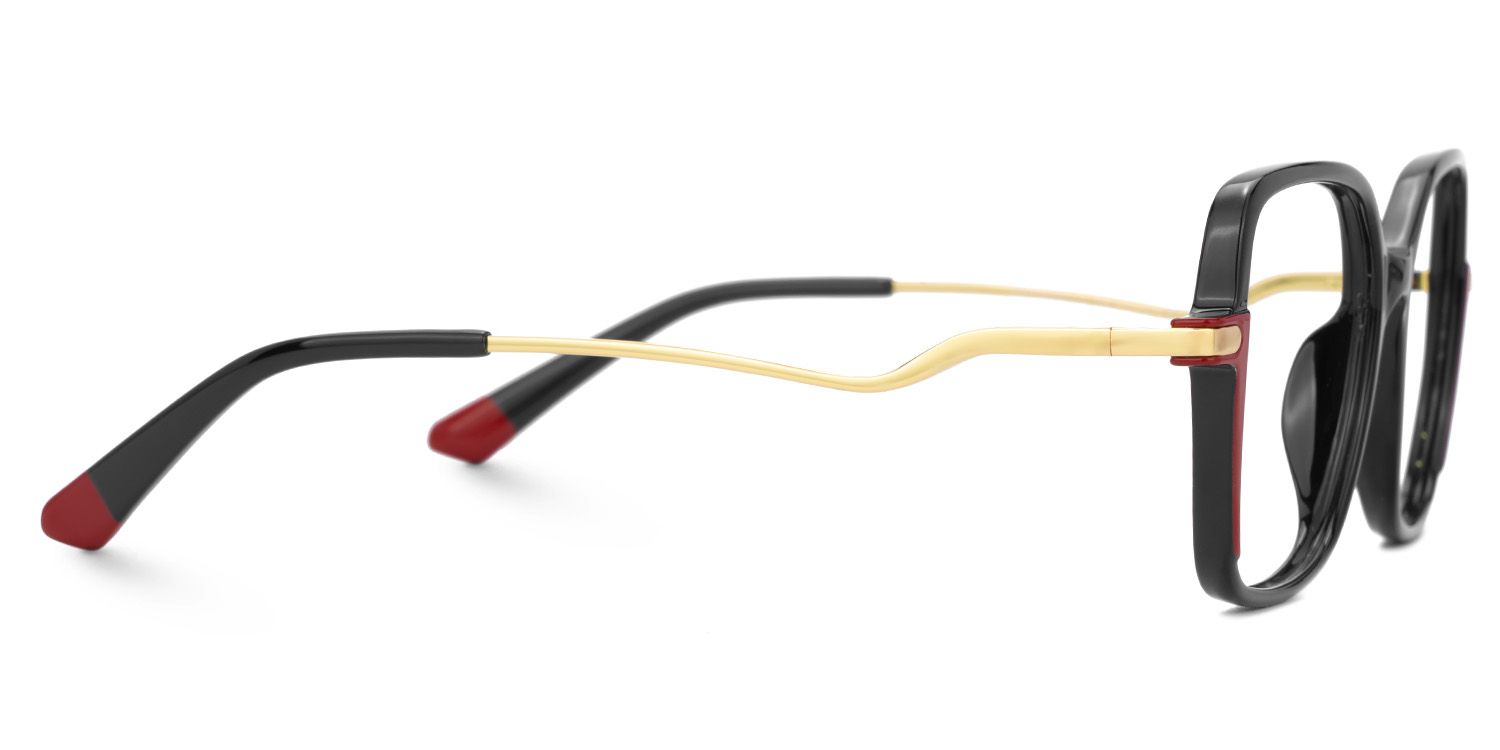 Rendon thin black eyeglass frames in Square Design | ZEELOOL UK2