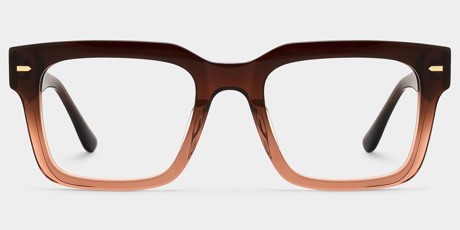 Benjamin Two-tone Wide Rectangle Glasses | ZEELOOL1