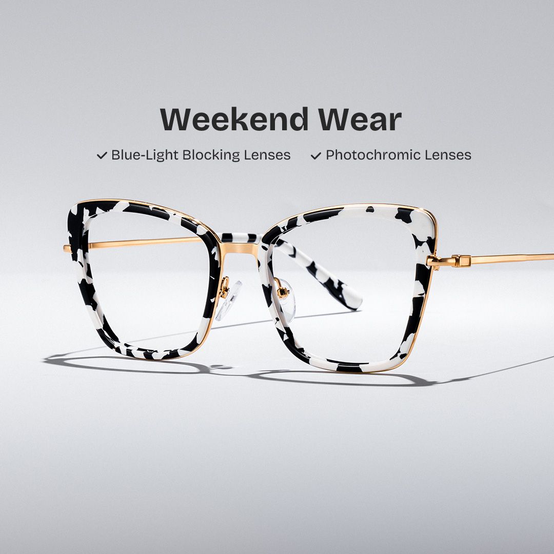 Rosalie Butterfly Cow Color Frame Glasses for Women | ZEELOOL UK0