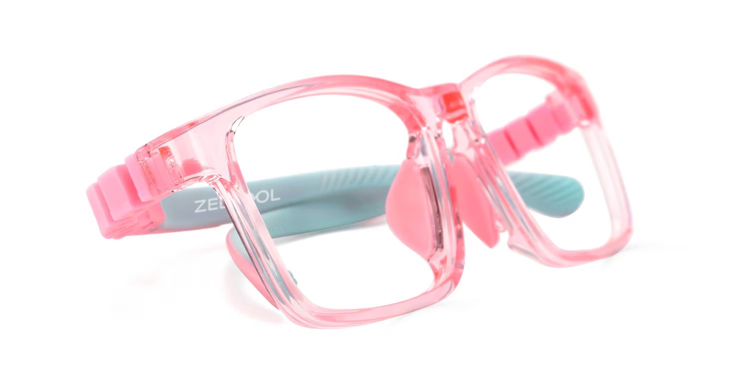 Arddin Rectangle Pink Frame Eyeglasses for Tweens2
