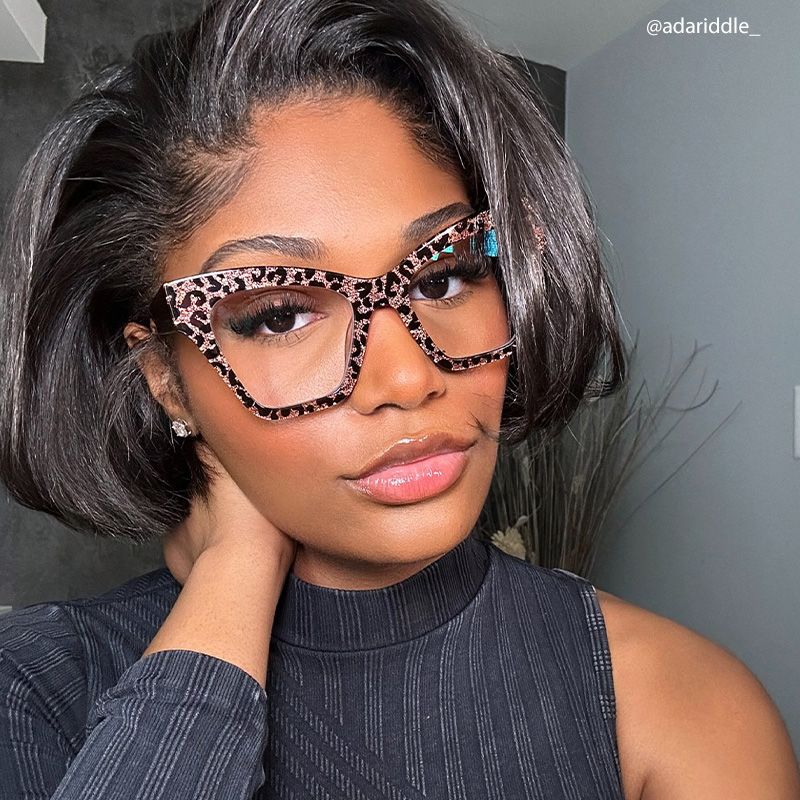 Designer Ansyah Cat Eye Leopard Print Frame Glasses7