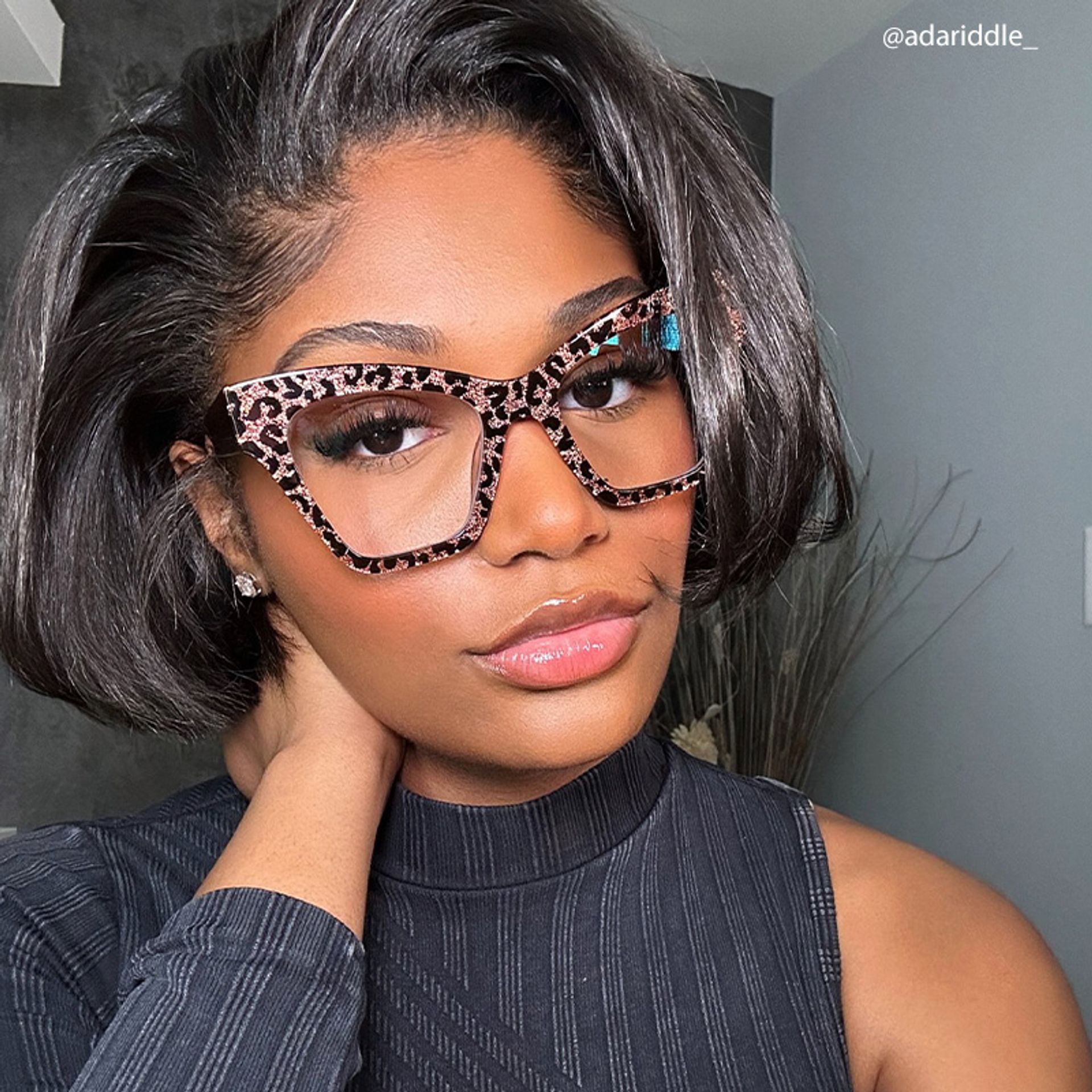 Designer Ansyah Cat Eye Leopard Print Frame Glasses6