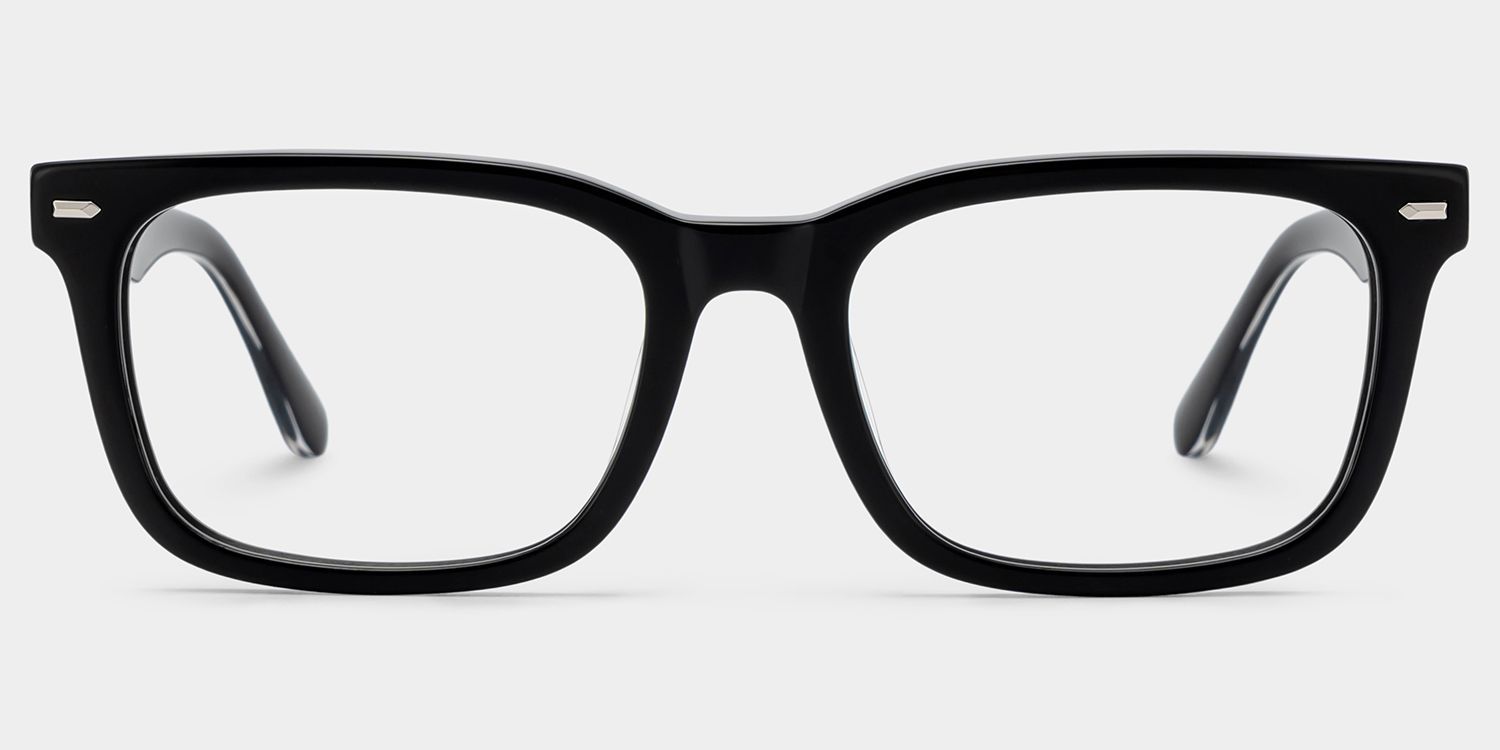 Patrick Thick Black Rectangle Glasses for Men | ZEELOOL1