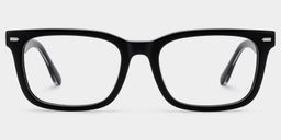 Patrick Rectangle Black Glasses1