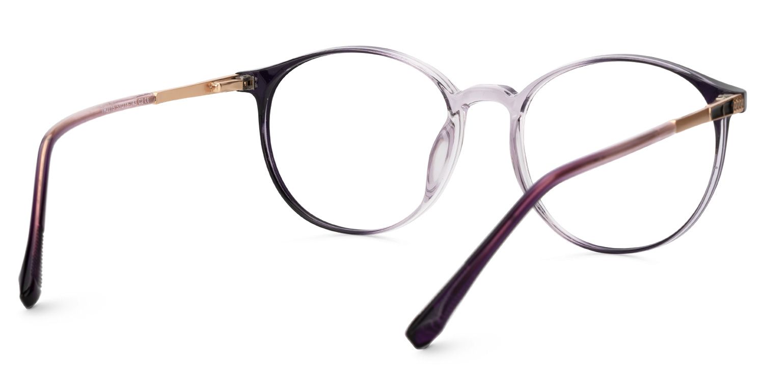 Hodges Round Purple Frame Glasses | ZEELOOL UK3