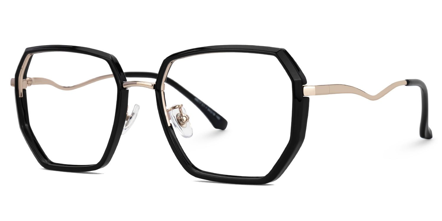 Javonia Black Geometric Frame Glasses Online | ZEELOOL UK1
