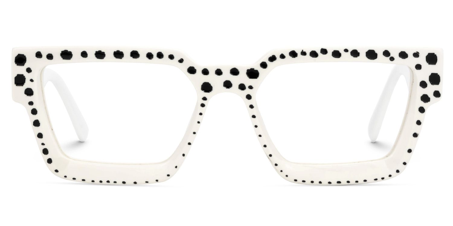 Gabriela Acetate Rectangle White Frame Glasses | ZEELOOL UK0