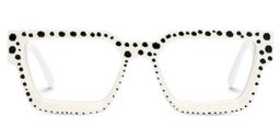 Gabriela Rectangle White Glasses0