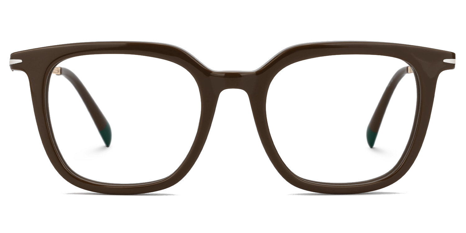 Bodali Mixed-Materials Square Brown Frame Glasses | ZEELOOL UK0