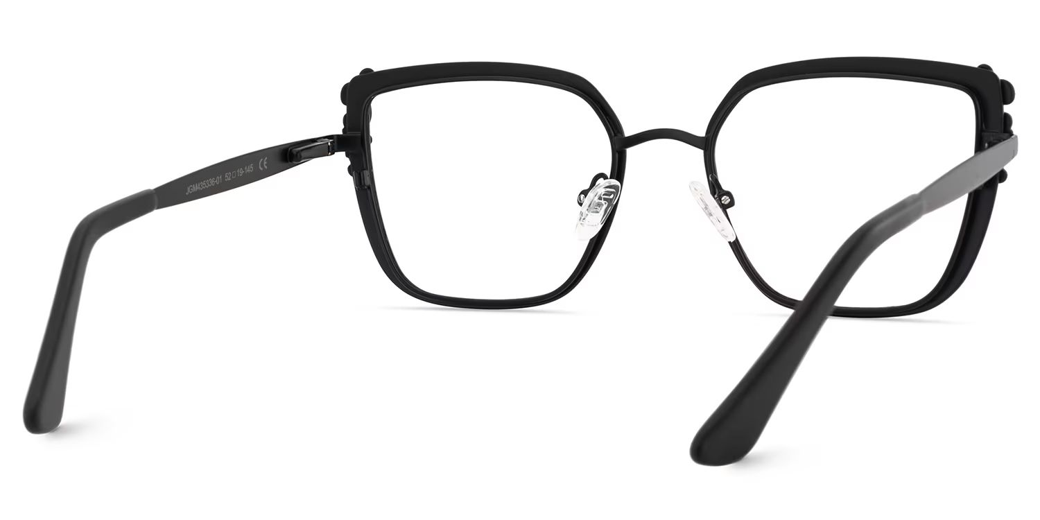 Women's Black Frame Glasses in Square Shape4