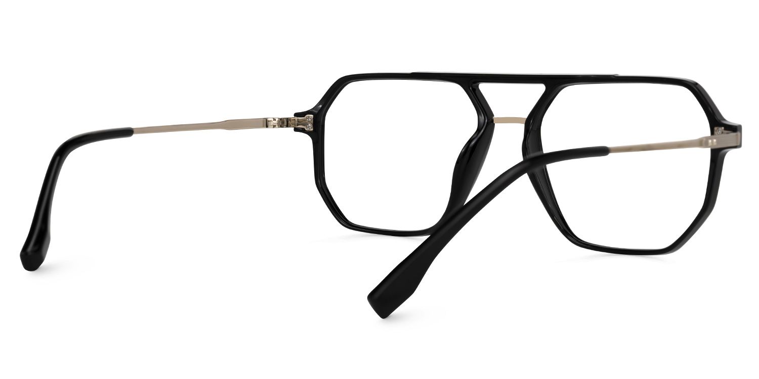 Aviator Lizbeth Black Glasses on sale -Zeelool Glasses3