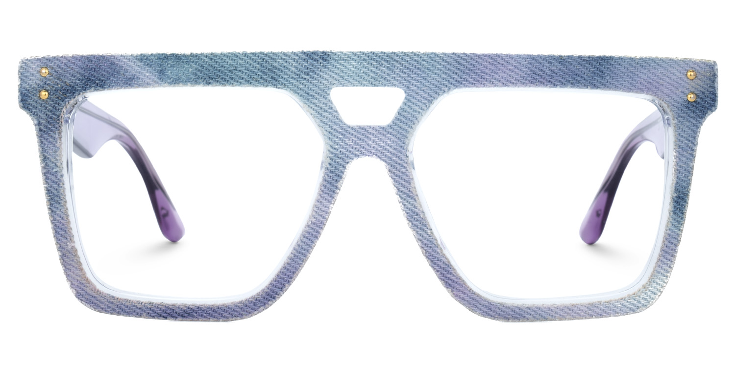 Rubin Blue Purple Denim Eyeglasses | ZEELOOL UK0