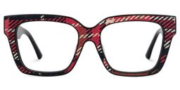 Juliane Rectangle Red Blue Glasses0