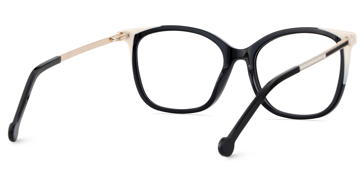 Nico Eyeglasses in Square Black White Frame | ZEELOOL UK5