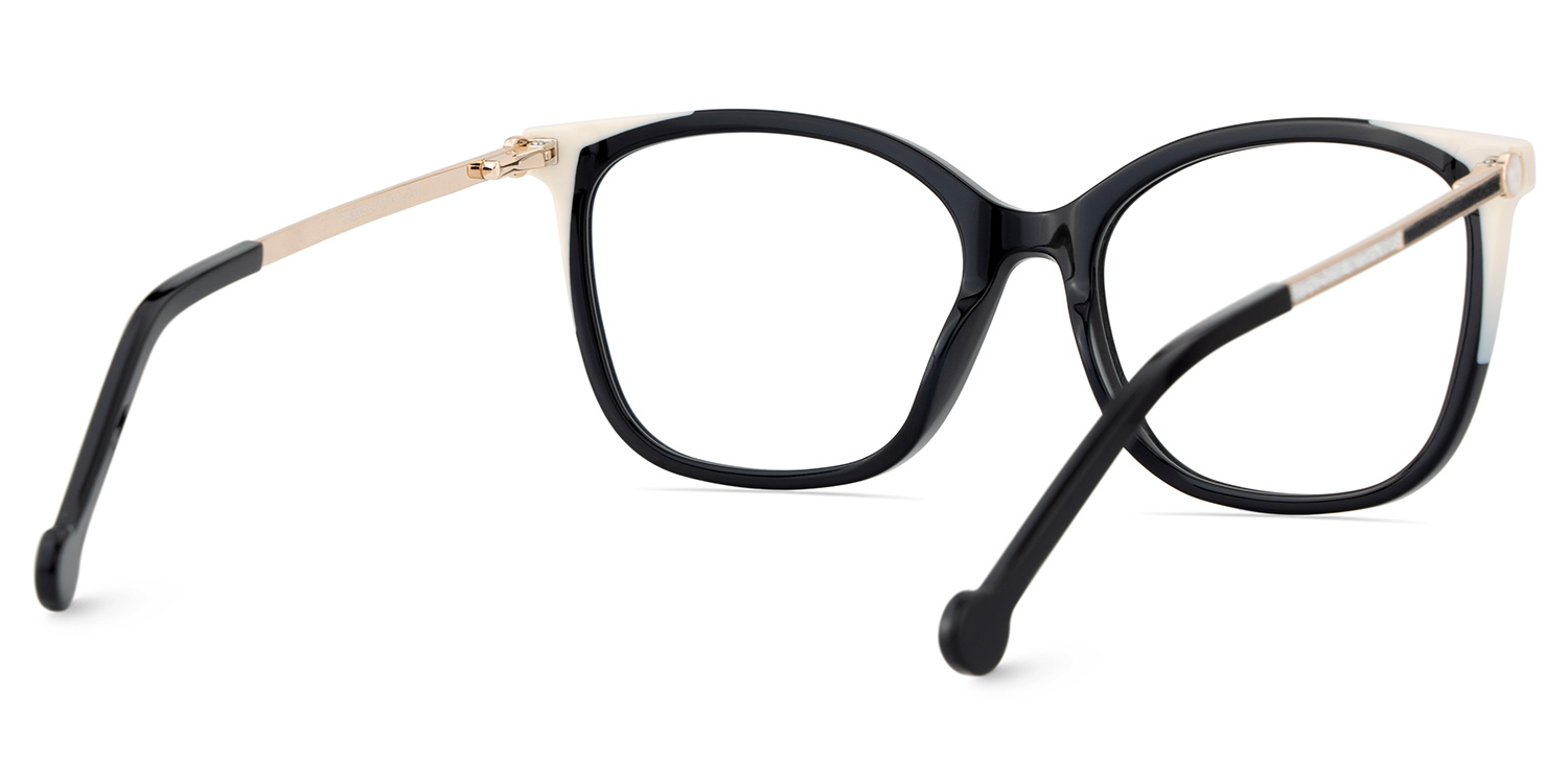 Nico Eyeglasses in Square Black White Frame | ZEELOOL UK5