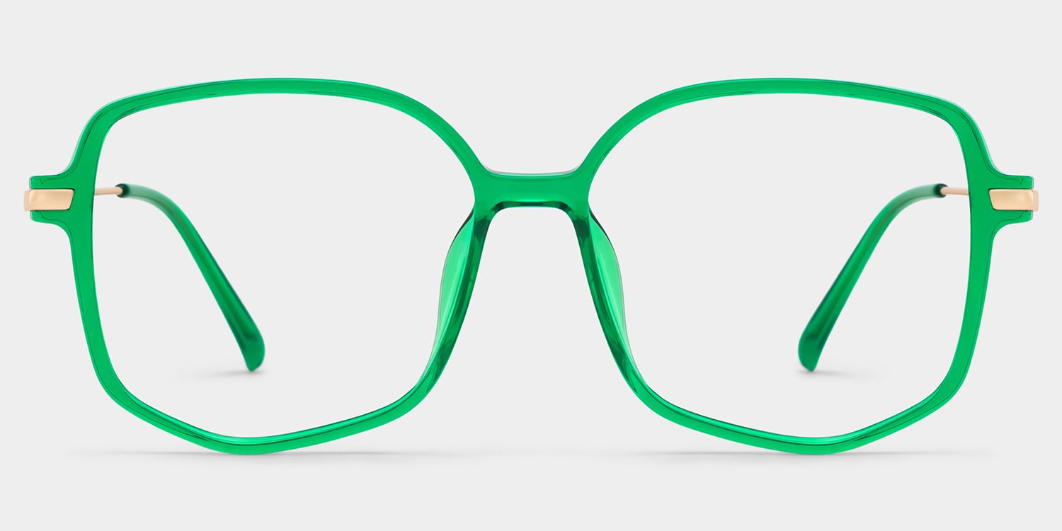 Payton Geometric Dark-Green Glasses | ZEELOOL UK0