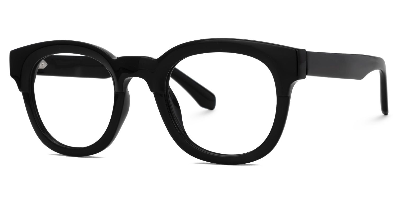 Affordable Black Frame Foraker Round Glasses | ZEELOOL UK1