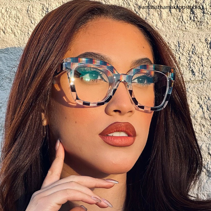 ZEELOOL Malcolm Square Multicolor Geek Chic Glasses