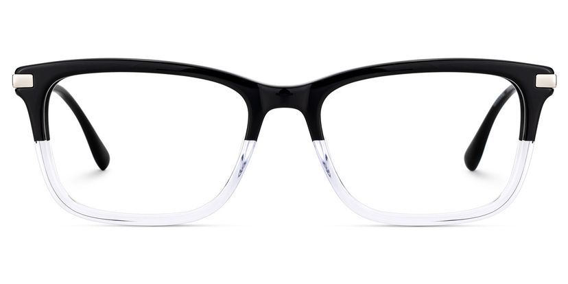Zane Rectangle Black Clear Glasses
