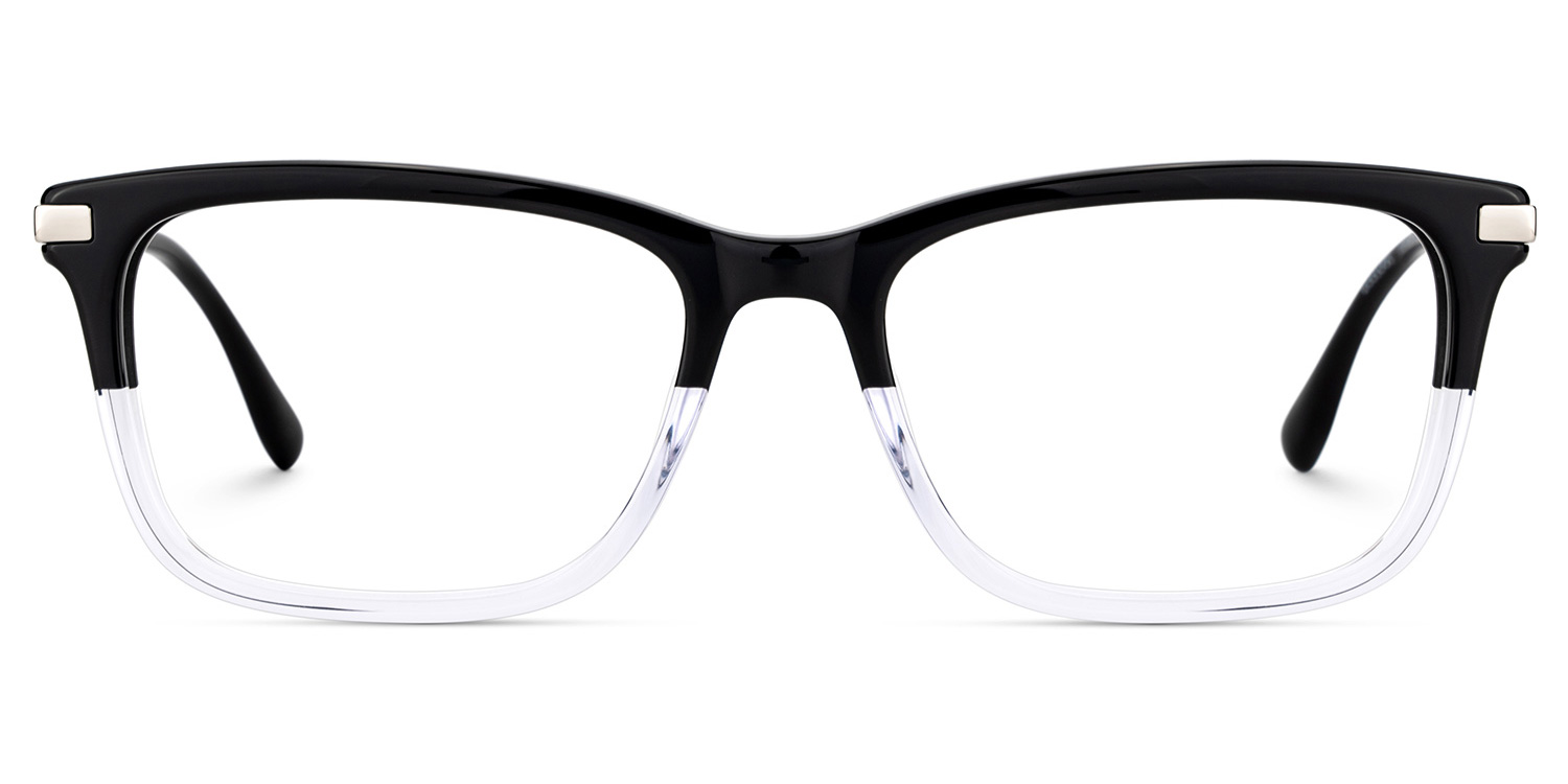 Zane Rectangle Black-crystle Color Frame Glasses for Men | ZEELOOL UK1