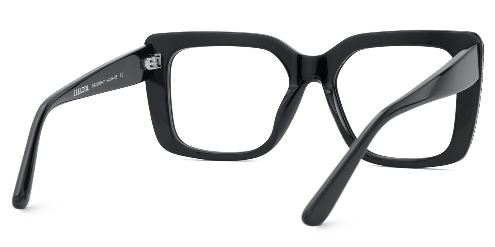 Black Rectangle Glasses Frames Maynard Glasses with Full-Frame | ZEELOOL UK4