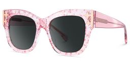 Minfia Square Pink Glasses3
