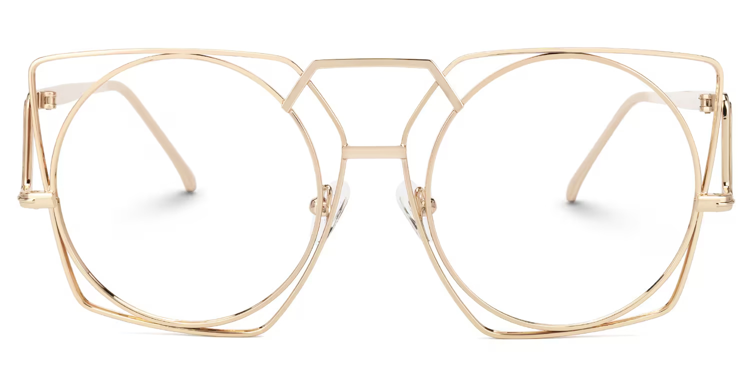 Ybarra Geometric Gold Glasses0