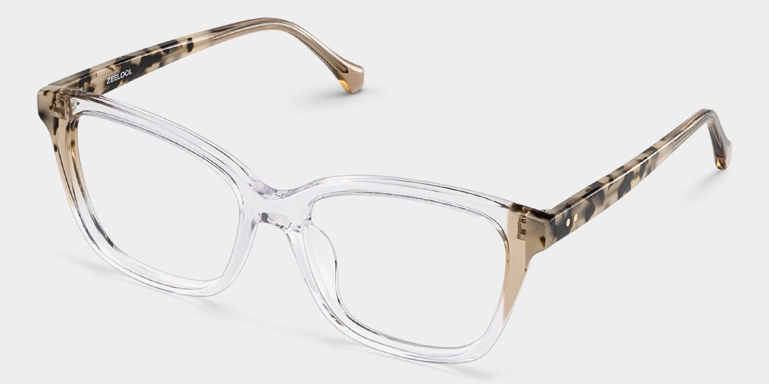 Lena Square Clear Frame Eyeglasses for Woman| ZEELOOL UK3