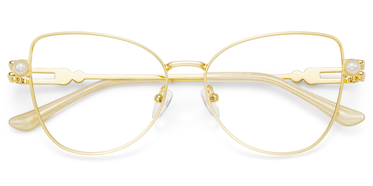 Gaga Eyeglasses in Cat Eye Gold Frame | ZEELOOL UK3