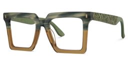 Pierre Square Green Brown Glasses3