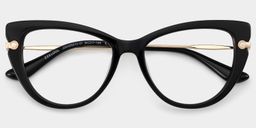 Maggie Cat eye Black Glasses1