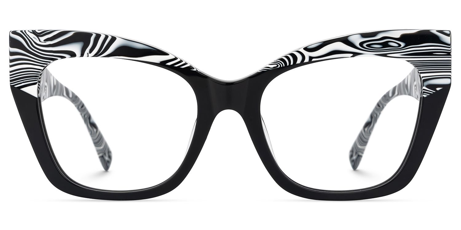 Conrad Crow Print Glasses in Cateye Wide Frame Design0