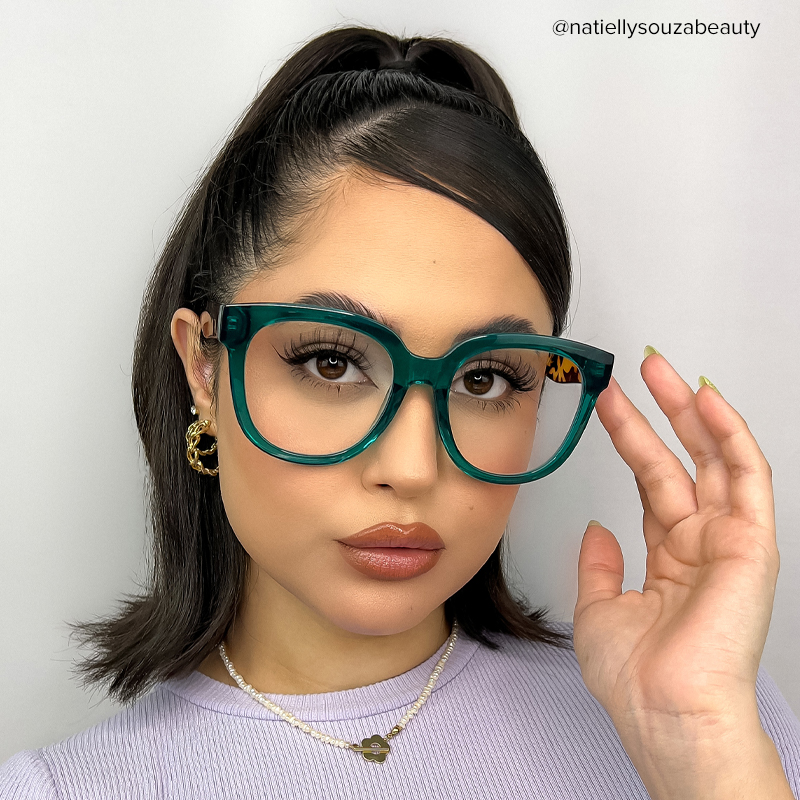 Harrell Square Dark-Green Eyeglasses | ZEELOOL UK7