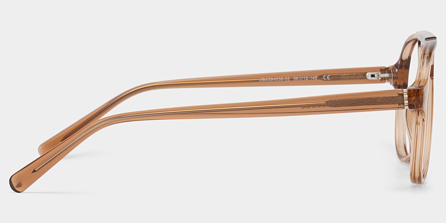 Drew Tan Clear Brown Aviator Glasses for the Female | ZEELOOL3