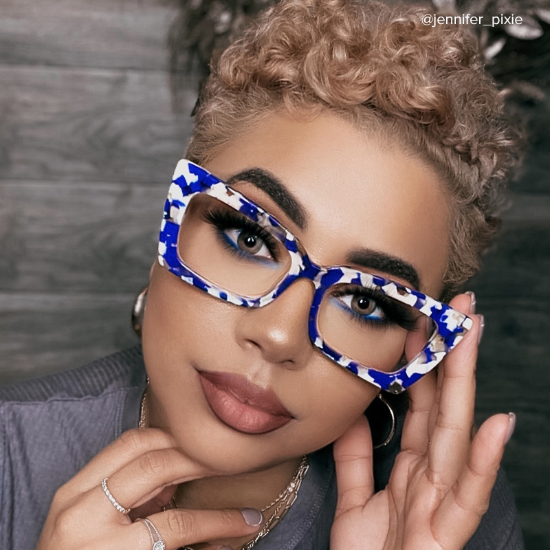 Newell Rectangle Blue-Floral Glasses7