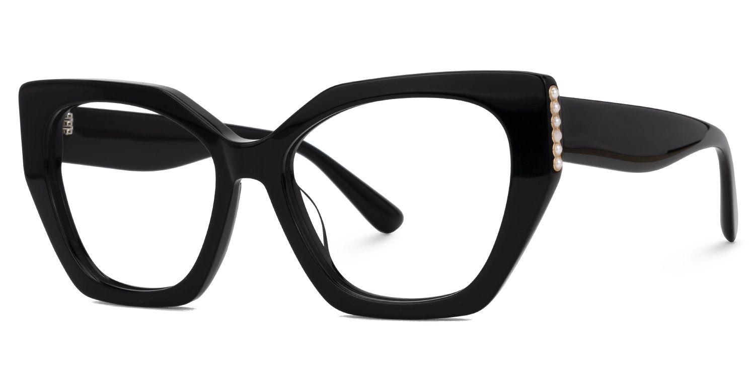 Tillman Acetate Geometric Black Frame Glasses | ZEELOOL UK1