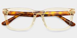 Patrick Rectangle Clear Yellow Glasses1