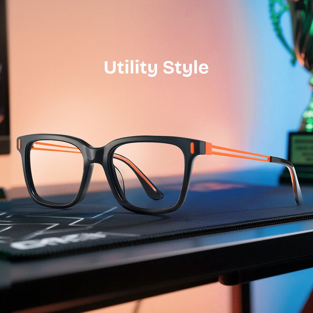 Axel Black Frame Glasses with Rectangle Frame Online | ZEELOOL UK1