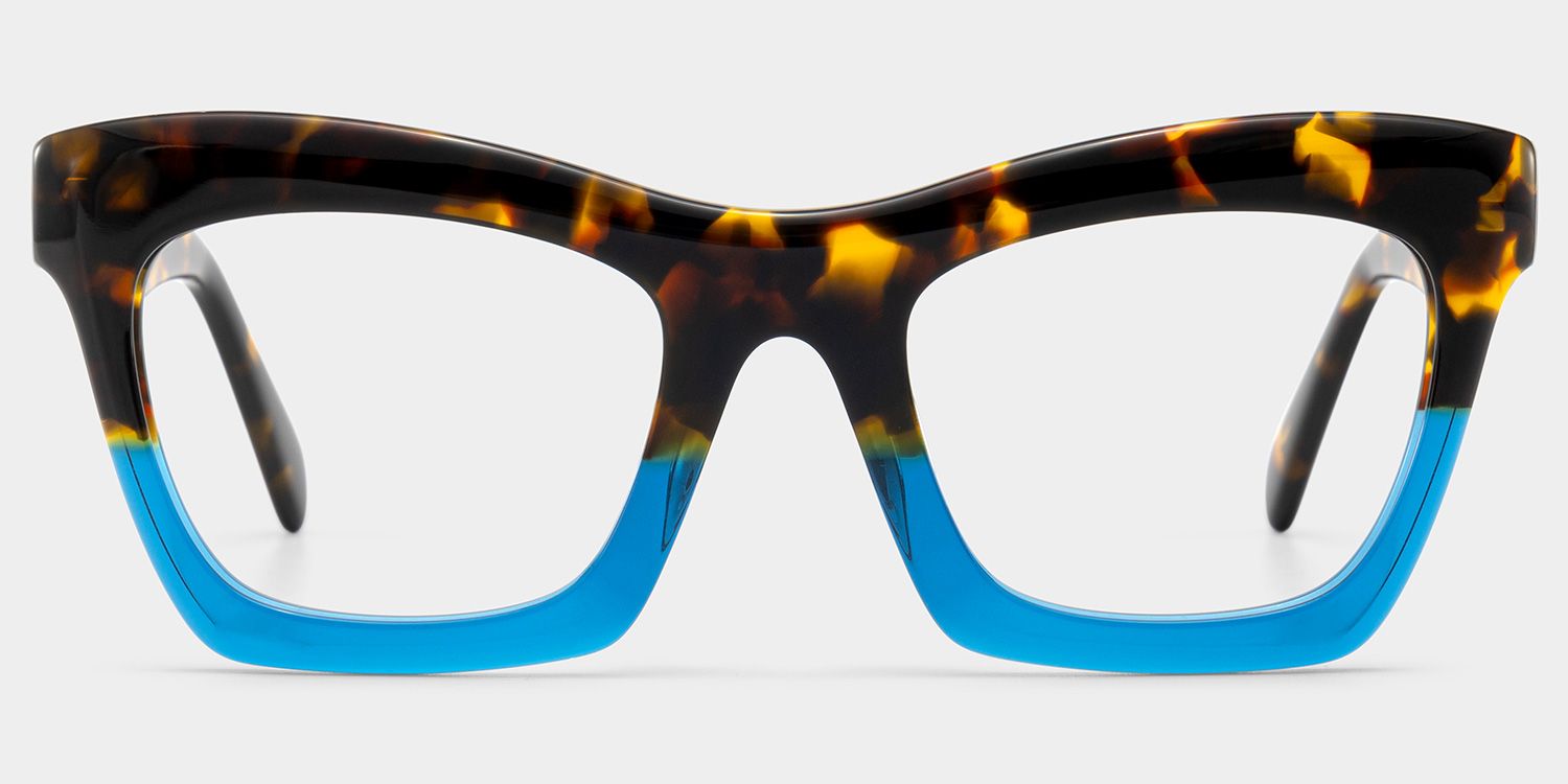 Benitez Square Blue-Tortoise Frame Glasses | Zeelool2