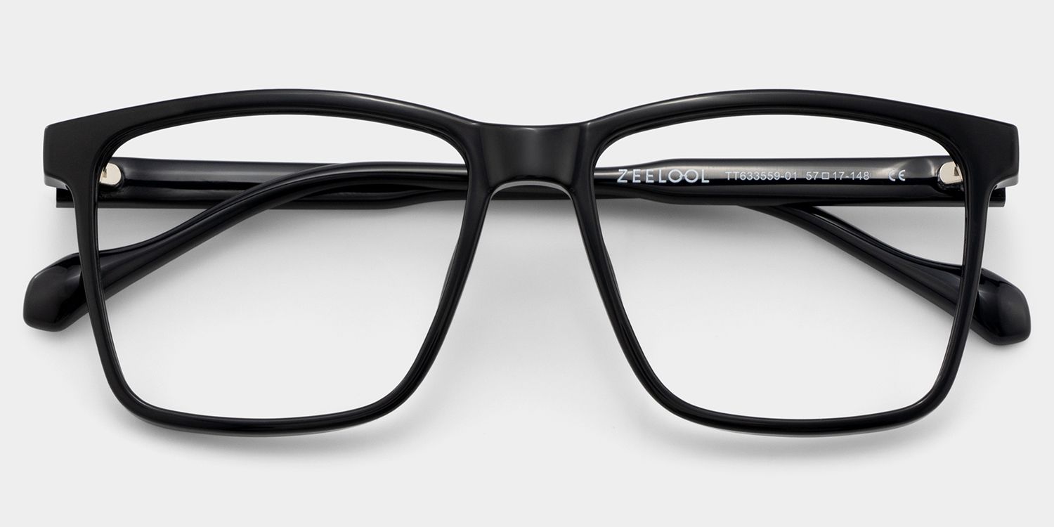 Burgos Square Black Glasses | ZEELOOL UK1