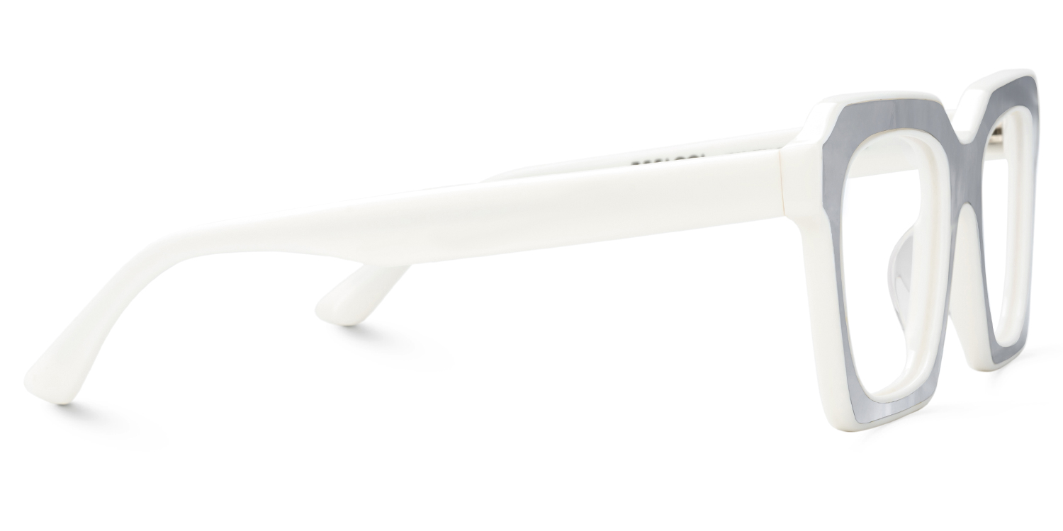 Square Prescription Glasses With Silver Leather For Women3