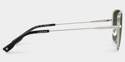 Angular rectangular aviators with a graphic edge.4