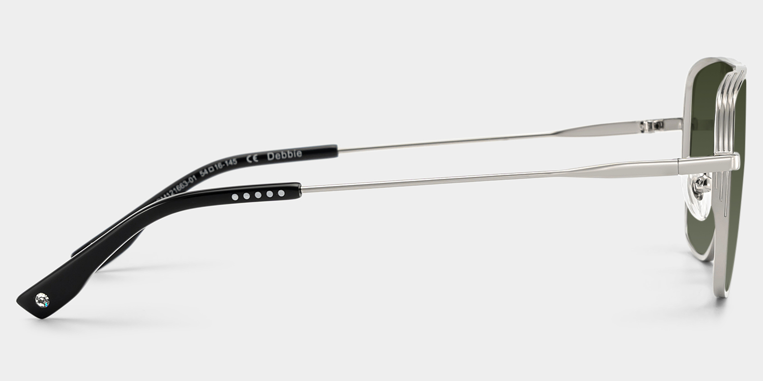 Angular rectangular aviators with a graphic edge.4