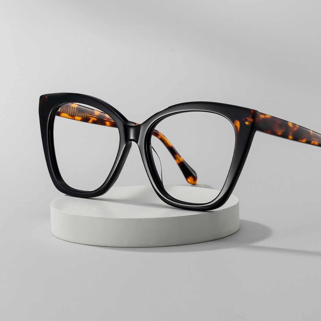 Kira Black Frame Glasses with Butterfly Frame Online | ZEELOOL UK0